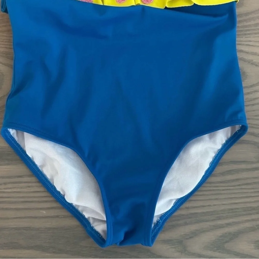MINI BODEN GIRLS LILA ONE SHOULDER SWIMSUIT